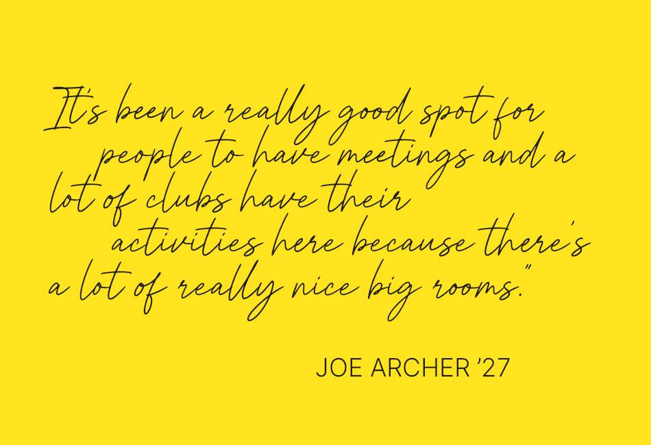 Quote on yellow graphic about Lehigh Clayton University Center