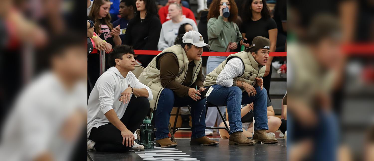 Spectators watching a game