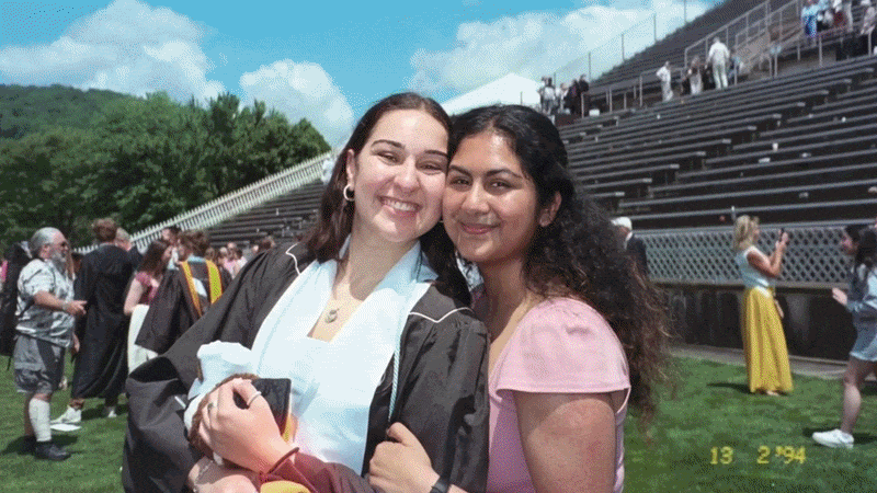 GIF of various people posing for photos together