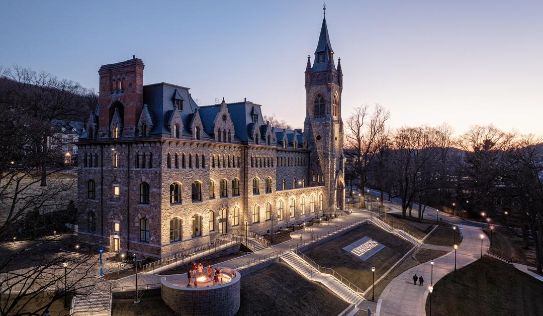 Dusk, side view of Clayton UC