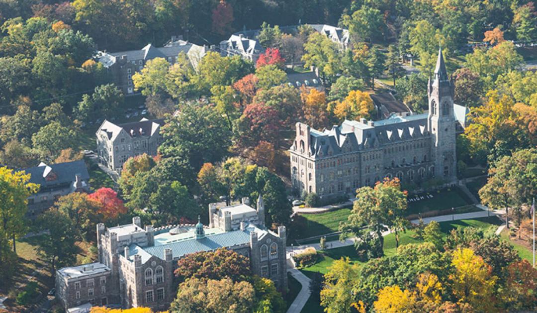 Aerial view of Lehigh's campus