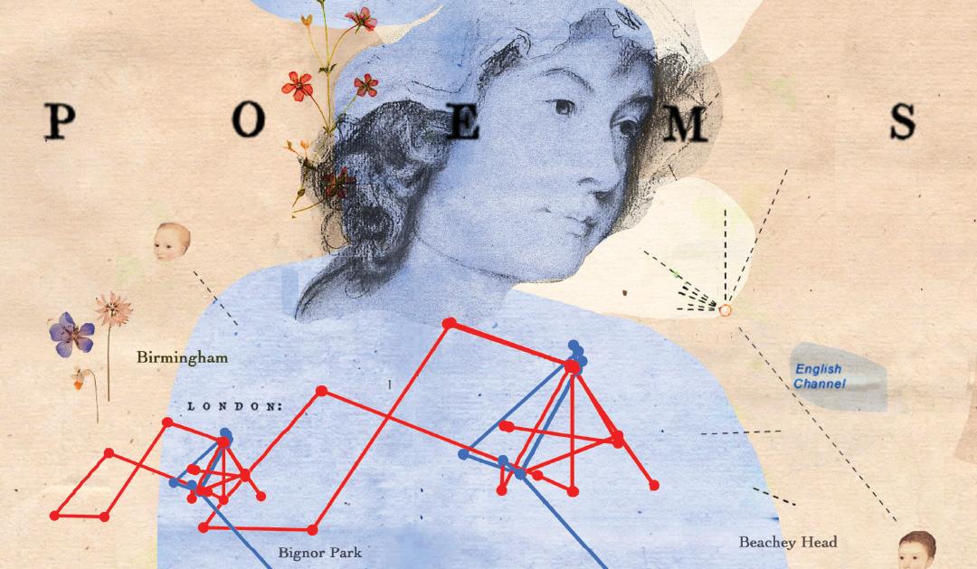 Collage illustration of Charlotte Smith's life map