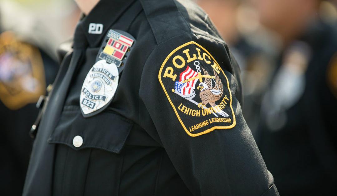 Image of sleeve of Lehigh University Police Department officer in uniform