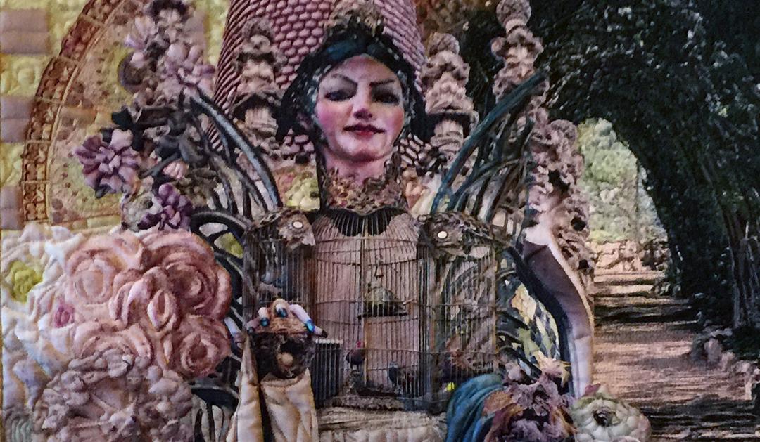 Quilted material with images--art by Anna Chupa at Lehigh University