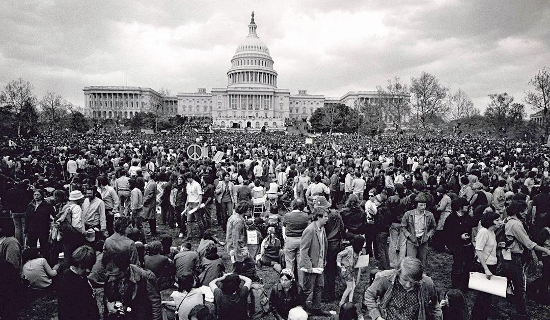 Demonstrators in front of the U.S. Capitol, April 1971