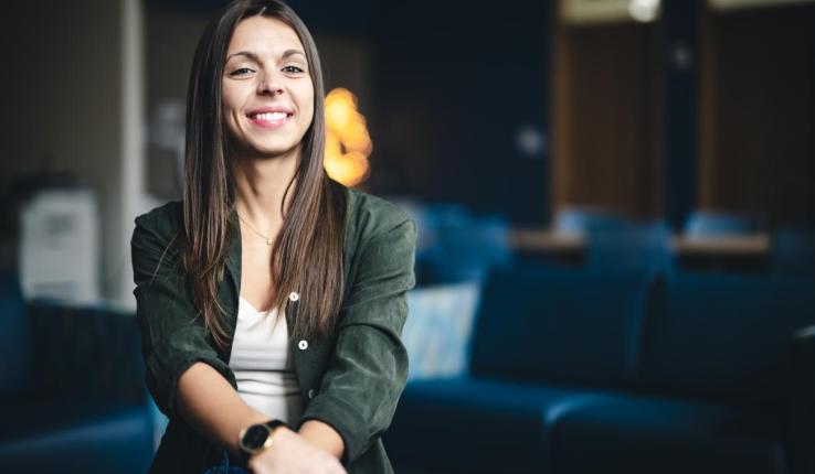 Haley Bennett seated