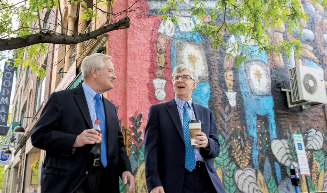 Lehigh President John Simon and Bethlehem Mayor Robert Donchez