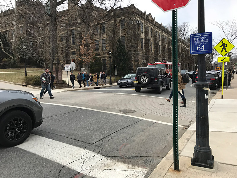 Crosswalk running across Packer Avenue