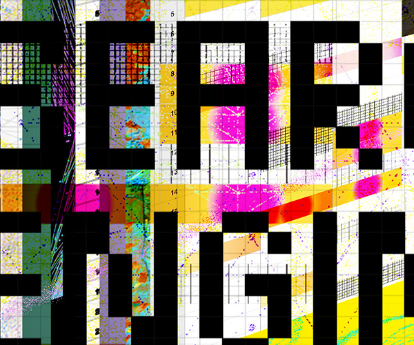 Illustration with colors in backbround and partial lettering reading data search engine